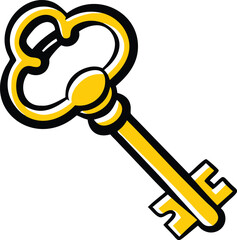 vintage key silhouette on white background (1).eps