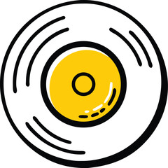 vinyl record icon black circle silhouette  retro d.eps
