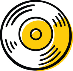 vinyl record icon vector  round music disc symbol .eps