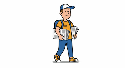 Obraz premium Vector illustration newspaper carrier 