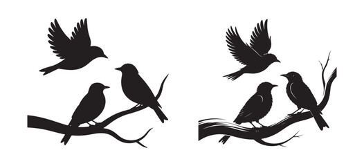Decorative Nature Bird Icon Set