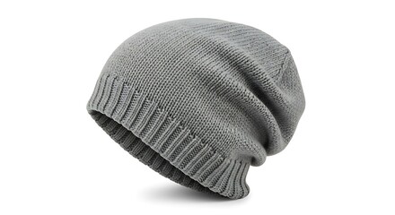 Knitted Gray Beanie Hat: Soft Texture, Warmth, and Stylish Winter Accessory