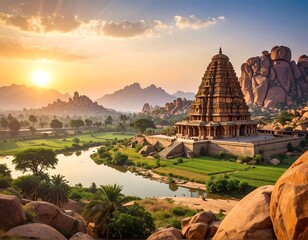 Fototapeta premium Ancient temple at sunrise