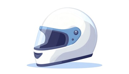 A digital art of a white helmet with a transparent blue visor on a white background