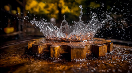 Apple Pressing Demonstration Harvest Festival Antique Cider Press Splashing Droplets