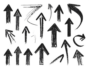 Collection of hand-drawn upward arrows