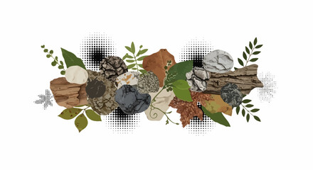 Abstract Composition of Natural Elements and Textures