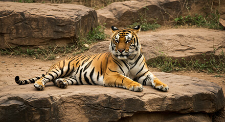 Obraz premium a tiger in the zoo