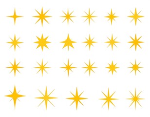 Collection of yellow starburst icons