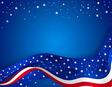 Patriotic american flag design with dynamic waves