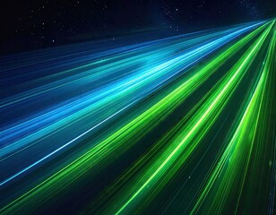 Abstract Blue And Green Light Trails Background