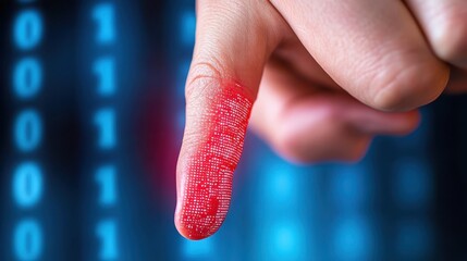 Digital Fingerprint Technology with Binary Code Background