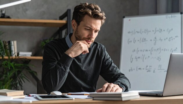 man think how to solve a mathematical problem