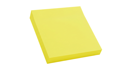 Bright yellow sticky note pad.