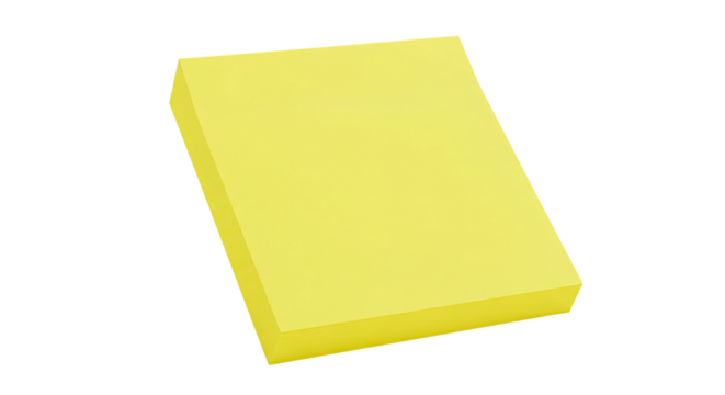 Bright yellow sticky note pad.