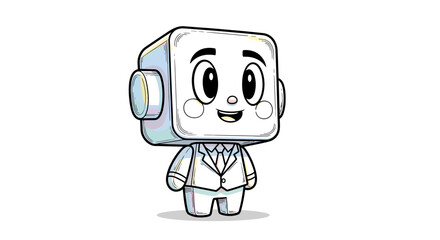 Cute Robot in a Suit, Cartoon Character Design