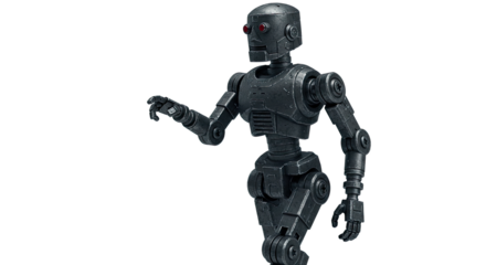 Dark Gray Mechanical Robot Figure.