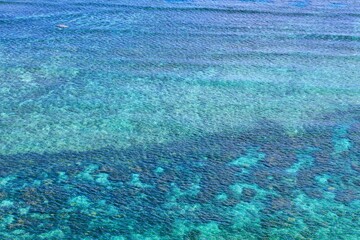 青空と海が広がる宮古島 比嘉ロードパークの昼の風景