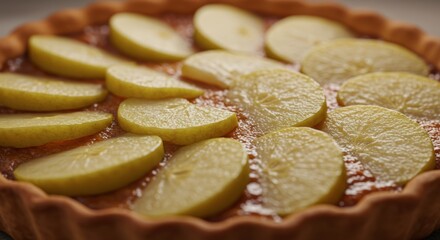Apple tart close up