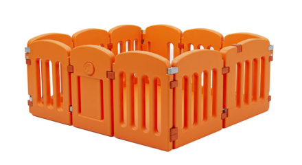Orange Plastic Baby Playpen Fence for Toddlers Safety.