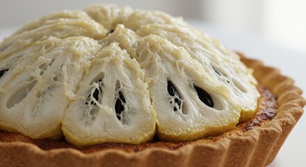 Baked custard tart with fruit