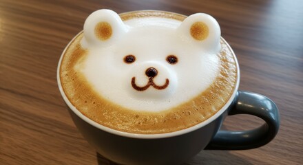 Bear shaped latte art