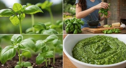 Basil growing and pesto making