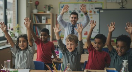 Engaging classroom activities for children in a primary school educational setting interactive learning environment