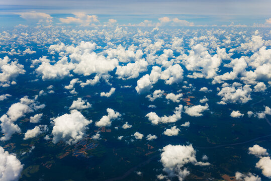 Cloud formations above an American countryside