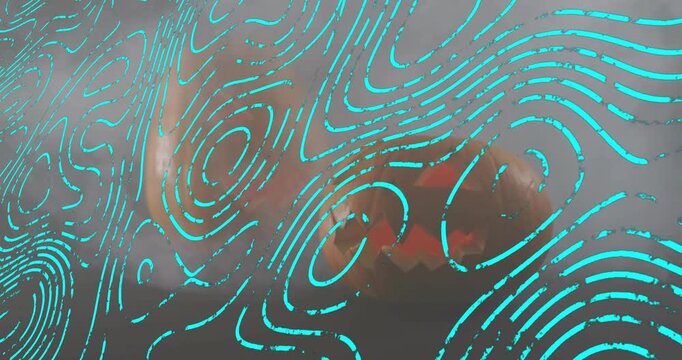 Upon turquoise contours appearing on misted glass, silhouette flexing foot to reveal red swimwear