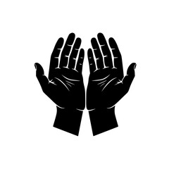 Praying Hands Up Gesture Icon