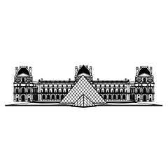 Historical Museum Building with Pyramid Icon
