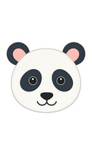 Naklejka premium Simple, cute panda face illustration