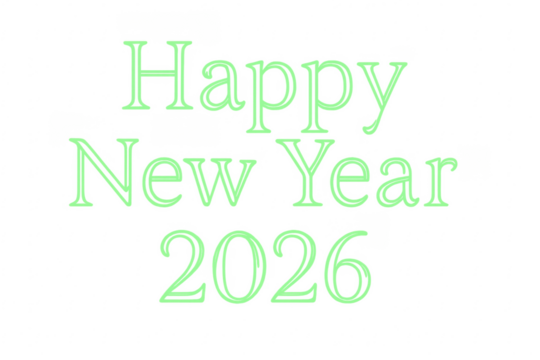 Happy new year 2026 text transparent background