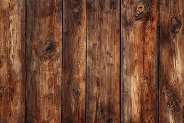 Fototapeta premium Rustic Wooden Planks - Warm Brown Tones and Natural Grain Texture Detail.