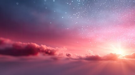 Abstract Red Orange Gradient Sky Background with Clouds and Light Streaks