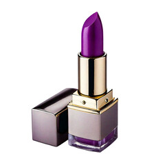  A nude purple shade lipstick isolated on white.