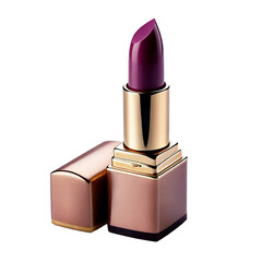  A nude purple shade lipstick isolated on white.