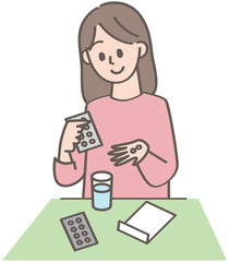 薬を飲む人