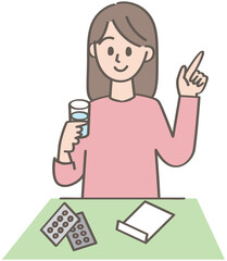 薬を飲む人