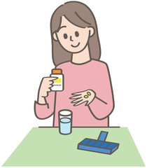 サプリメントを飲む人