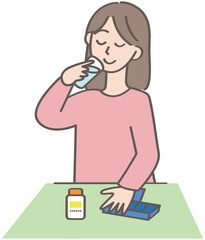 サプリメントを飲む人