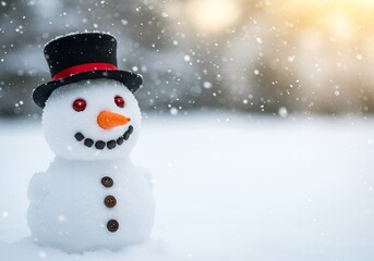 Fototapeta premium snowman on the snow