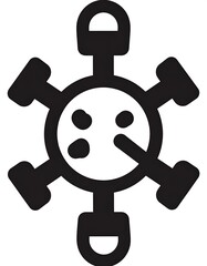 Obraz premium Stylized graphic of a virus or microbe with six appendages