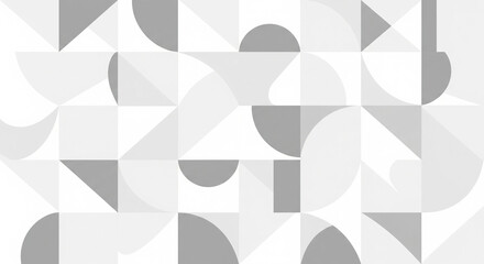 Minimalist White and Gray Geometric Shapes Pattern