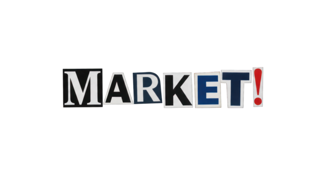 MARKET Word Collage with Various Colors.