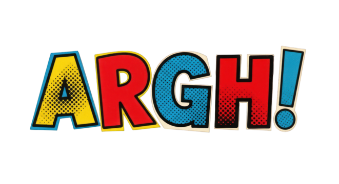 Colorful Comic Book Style ARGH Exclamation.