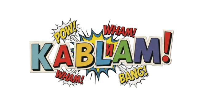 Colorful Comic Book KABLAM Sound Effect.
