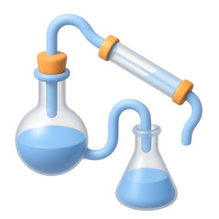 Distillation Apparatus Isolated on White Background