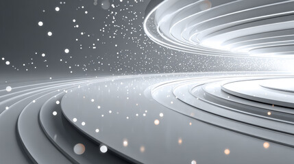 Fototapeta premium Abstract Light Patterns Creating a Radiating Spiral Effect in a Room